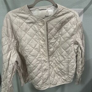 Wilfred Free beige  Quilted Cotton Bomber Jacket Womens Sz XS